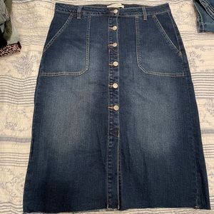 Button down jean skirt